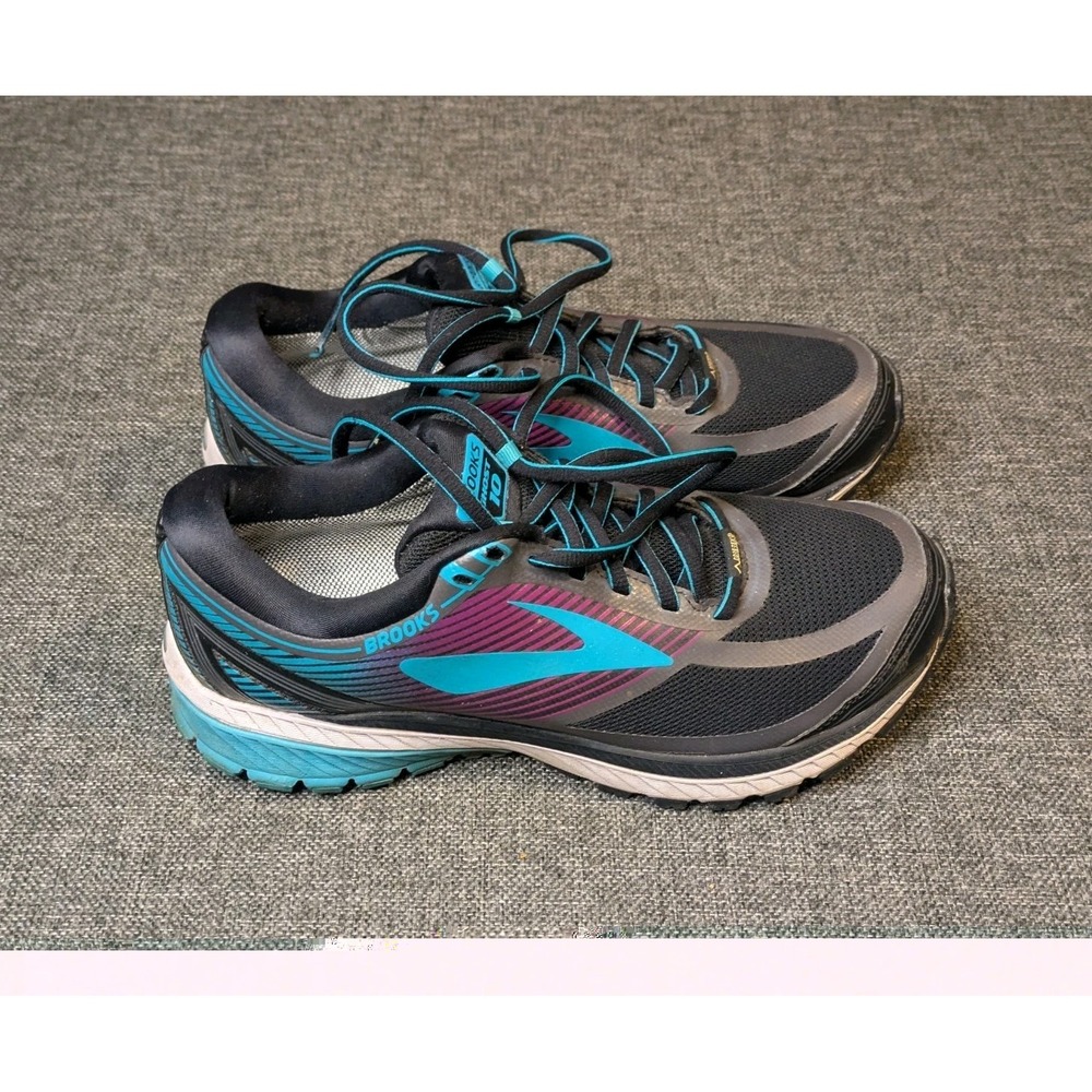 Brooks Ghost 10 Gore Tex Running Shoes Women's Sz 9 Black/Teal/Purple Sneakers